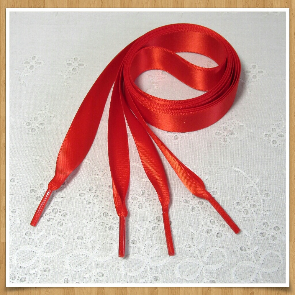 Satin Shoelaces Red 46" Long